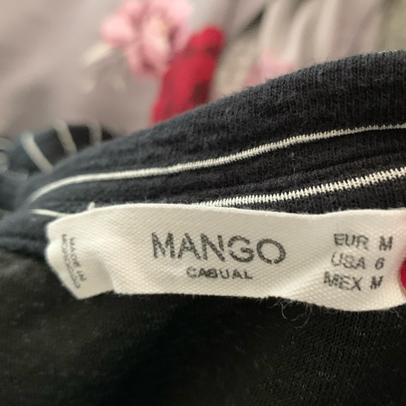 Mango Black & White Long Sleeve Dress Size 6 - Picture 16 of 17